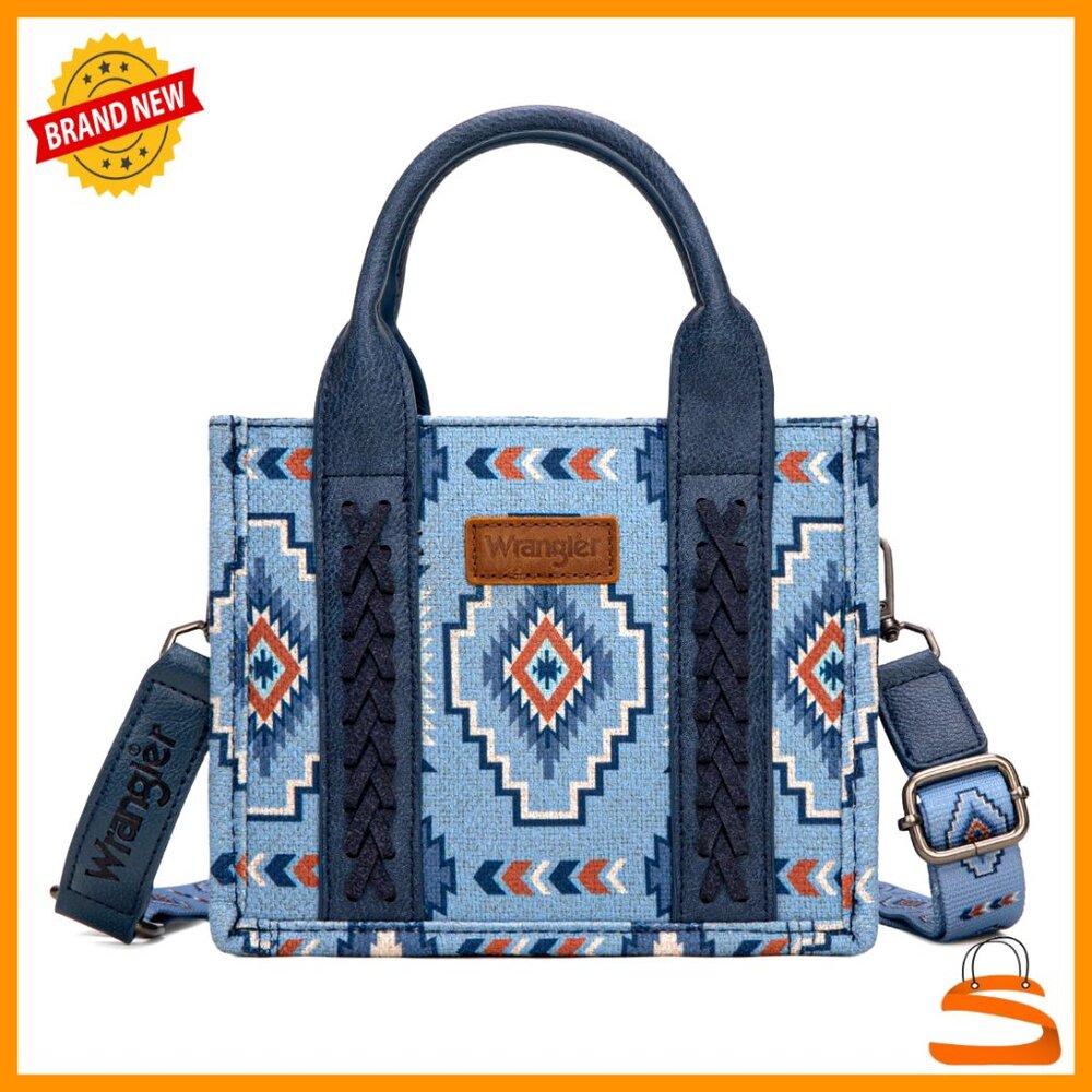Mini Aztec Tote Bag With Adjustable Strap, Lightweight Crossbody Purse